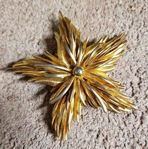 Vintage Gold Tone Starfish Brooch 3"
